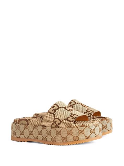 gucci angelina 55mm platform sandals|gucci canvas slide sandals.